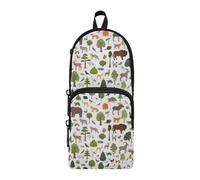 ISAOA Mnsruu - Estuches de gran capacidad con múltiples bolsillos, diseño de bosque de hojas anchas templadas y bosque mixto, bolsa para escuela, oficina, adolescentes, niñas y niños, #01, Talla