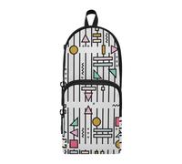 ISAOA Mnsruu - Estuches de gran capacidad con múltiples bolsillos, diseño geométrico abstracto de vector, bolsa para escuela, oficina, adolescentes, niñas y niños, #01, Talla única, Encantador