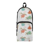 ISAOA Mnsruu - Estuches de gran capacidad con múltiples bolsillos, lindo perezoso - Enjoy The Moment, bolsa para escuela, oficina, adolescentes y niños, #01, Talla única, Encantador