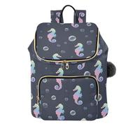 ISAOA Mochila de moda con burbujas de caballito de mar arcoíris para mujer, bolsa de hombro, mochila casual de viaje, bolsa de mujer, 15 L