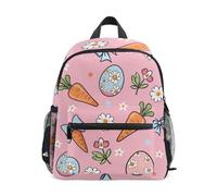 ISAOA Mochila escolar pequeña con diseño de huevo de resurrección y lazo de zanahoria, mochila escolar para niños pequeños, mochila escolar informal para niños y niñas