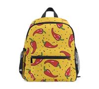 ISAOA Mochila escolar pequeña para niños y niñas con diseño de chile picante, color rojo y chile, mochila informal para niños y niñas