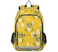 ISAOA Mochila para libros, mochila escolar, bolsa de viaje, rana verde, rana blanca para niñas, niños y adolescentes