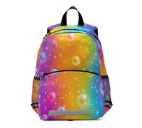 ISAOA Mochila para niños, bonita mini bolsa para niños pequeños, diseño de burbujas de colores degradados arcoíris para bebés y niñas