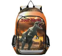 ISAOA Mochila personalizada para niños, mochila escolar para mujeres y hombres, mochila de viaje, mochila escolar de dinosaurio animal y volcán, ligera y resistente al agua