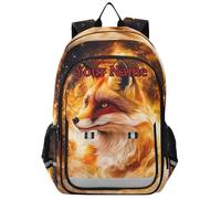 ISAOA Mochila personalizada para niños, mochila escolar para mujeres y hombres, mochila de viaje, mochila escolar de zorro misterioso, ligera y resistente al agua