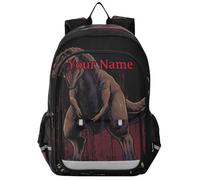 ISAOA Mochila personalizada para niños, mochila escolar para mujeres y hombres, mochila para laptop, mochila de viaje, mochila escolar vintage de dinosaurio, animal, ligera y resistente al agua