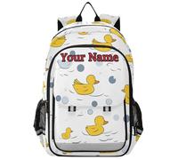 ISAOA Mochila personalizada para niños, mochila escolar para mujeres y hombres, mochila para laptop, mochila de viaje, mochila escolar de pato lindo animal ligero y resistente al agua
