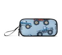 ISAOA Monster Truck - Estuche para lápices de gran capacidad con 3 compartimentos, portátil, grande, para adolescentes, niños, niñas, adultos y estudiantes, Caricatura de Monster Truck Cars, Talla