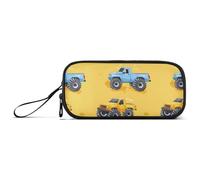 ISAOA Monster Trucks - Estuche para lápices de gran capacidad con 3 compartimentos, portátil, grande, para adolescentes, niños, niñas, adultos y estudiantes, Caricatura de Monster Trucks, Talla única