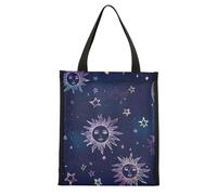 ISAOA Mystic Sun Moon Stars - Bolsa de almuerzo aislada para mujeres y hombres, bolsa de almuerzo plegable resistente al agua para niños