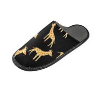 ISAOA Pantuflas de casa antideslizantes, lavables, reutilizables, para mujeres y hombres, con suela acolchada, jirafa amarilla, para el hogar, interiores, invitados, hotel, fiesta, pantuflas