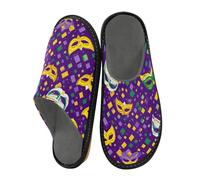 ISAOA Pantuflas de casa con diseño de rombos para mujeres y hombres, pantuflas antideslizantes cálidas para interiores y exteriores, talla 34-35, Máscara de rombo, 38/39 EU