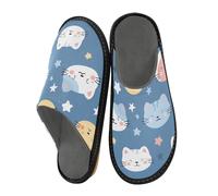 ISAOA Pantuflas de verano para mujeres y hombres, antideslizantes, cálidas, para interiores y exteriores, talla 34-35, Summer Cute Cats, 43/44 EU