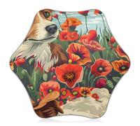 ISAOA Paraguas para niños, ligero, resistente al viento, con barra abierta automática, sombrero de vaquero, amapolas para perro, para lluvia y sol