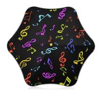 ISAOA Paraguas para niños, ligero, resistente al viento, con barra abierta, color rojo, amarillo, rosa, notas musicales para lluvia y sol