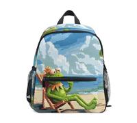 ISAOA Pixel Art Of Kermit The Frog - Mochila escolar pequeña para niños, mochila escolar pequeña para niños y niñas