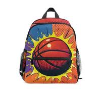 ISAOA Pop Art Basketball-1 - Mochila escolar pequeña para niños, mochila de hombro para preescolar, mochila escolar de jardín de infantes, mochila casual para niños y niñas