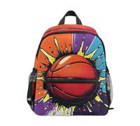 ISAOA Pop Art - Mochila escolar pequeña de baloncesto para niños, mochila de hombro para preescolar, mochila escolar de jardín de infantes, mochila casual para niños y niñas