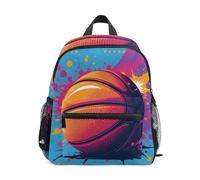 ISAOA Pop Art - Mochila escolar pequeña para niños, diseño de baloncesto, mochila escolar para niños y niñas