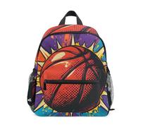 ISAOA Pop Basketball - Mochila escolar pequeña para niños, mochila de hombro preescolar, mochila escolar para jardín de infantes, mochila escolar casual para niños y niñas