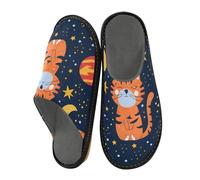 ISAOA Red Tiger Hugged The Moon House Pantuflas para mujeres y hombres, pantuflas antideslizantes cálidas para interiores y exteriores, talla 34-35, Red Tiger Hugged the Moon, 44.5/45 EU