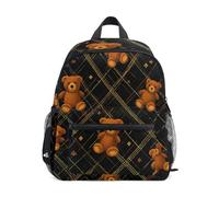 ISAOA Rhombus Bear Cub - Mochila escolar pequeña para niños, mochila escolar para niños y niñas