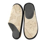ISAOA The Fish - Pantuflas de casa con patrón de peces para mujeres y hombres, pantuflas antideslizantes cálidas para interiores y exteriores, talla 34-35, El patrón de peces, 40.5/41 EU