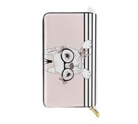 ISAOA The Lovely French Bulldog Princess - Cartera multifunción con cremallera, gran capacidad, 19 cm, #01, Talla única, moda