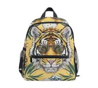 ISAOA Tiger Head - Mochila escolar pequeña con diseño de piña para niños, mochila de hombro para preescolar, mochila escolar de jardín de infantes, mochila casual para niños y niñas