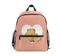 ISAOA Two Capybaras in Love - Mochila escolar pequeña para niños, mochila escolar para niños y niñas
