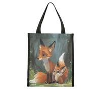 ISAOA Two Cute Foxes - Bolsa de almuerzo aislada para mujeres y hombres, bolsa de almuerzo plegable resistente al agua para niños