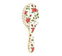 ISAOA Wet Brush - Cepillo desenredante para todo tipo de cabello, cerdas suaves que se deslizan a través de los enredos con facilidad, hojas de flores, rosa, tinta rosa, para cabello húmedo y seco