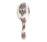 ISAOA Wet Brush - Cepillo desenredante para todo tipo de cabello, cerdas suaves que se deslizan a través de los enredos con facilidad, lobo bohemio con flor de plumas para cabello húmedo y seco