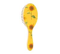 ISAOA Wet Brush - Cepillo desenredante para todo tipo de cabello, cerdas suaves que se deslizan a través de los enredos con facilidad, flor de planta y girasol blanco para cabello húmedo y seco