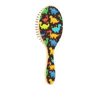 ISAOA Wet Brush - Cepillo desenredante para todo tipo de cabello, cerdas suaves que se deslizan a través de los enredos con facilidad, colorido dinosaurio amor por el cabello húmedo y seco