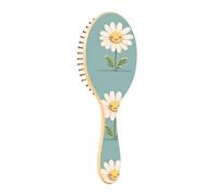ISAOA Wet Brush - Cepillo desenredante para todo tipo de cabello, cerdas suaves que se deslizan a través de los enredos con facilidad, margarita blanca para cabello húmedo y seco