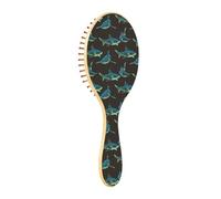 ISAOA Wet Brush - Cepillo desenredante para todo tipo de cabello, cerdas suaves que se deslizan a través de los enredos con facilidad para nadar tiburón azul para cabello húmedo y seco