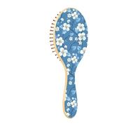 ISAOA Wet Brush - Cepillo desenredante para todo tipo de cabello, cerdas suaves que se deslizan a través de los enredos con facilidad, hojas de flores, tinta de rosa blanca para cabello húmedo y seco