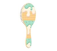 ISAOA Wet Brush - Cepillo desenredante para todo tipo de cabello, cerdas suaves que se deslizan a través de los enredos con facilidad, gofres de helado verde para cabello húmedo y seco