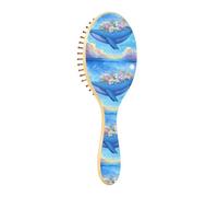 ISAOA Wet Brush - Cepillo desenredante para todo tipo de cabello, cerdas suaves que se deslizan a través de los enredos con facilidad flor de ballena voladora para cabello húmedo y seco