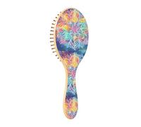 ISAOA Wet Brush - Cepillo desenredante para todo tipo de cabello, cerdas suaves que se deslizan a través de los enredos con facilidad, lazo colorido, mandala bohemio para cabello húmedo y seco