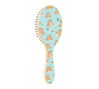 ISAOA Wet Brush - Cepillo desenredante para todo tipo de cabello, cerdas suaves que se deslizan a través de los enredos con facilidad para nadar, lindos capibaras para cabello húmedo y seco