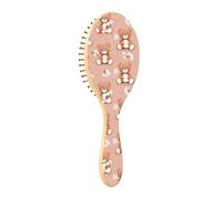ISAOA Wet Brush - Cepillo desenredante para todo tipo de cabello, cerdas suaves que se deslizan a través de los enredos con facilidad, oso marrón, flor blanca para cabello húmedo y seco