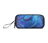 ISAOA Whale Under The Sea - Estuche para lápices de gran capacidad con 3 compartimentos, portátil, gran almacenamiento, para adolescentes, niños, niñas, adultos y estudiantes, Ballena bajo el mar