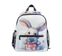 ISAOA White Rabbit - Mochila escolar pequeña para niños, mochila de hombro para preescolar, mochila escolar para jardín de infantes, mochila escolar informal para niños y niñas