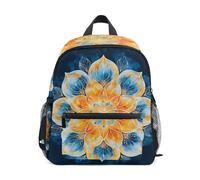 ISAOA Yellow Blues Mandala - Mochila escolar pequeña para niños, mochila de hombro para preescolar, mochila escolar para jardín de infantes, mochila escolar informal para niños y niñas