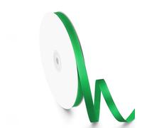 Isaspire Cinta de satén de 3/8 pulgadas de ancho x 100 yardas, cinta verde pequeña perfecta para manualidades, lazos, envoltura de regalos, ramo de flores, día de San Valentín, Navidad y decoración de