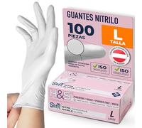 ISC Hygiene & Safety Guantes Nitrilo - Talla L, blanco, 100x