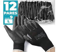 ISC Hygiene & Safety Guantes Trabajo Hombre - Nylon, Talla L (9), 12x
